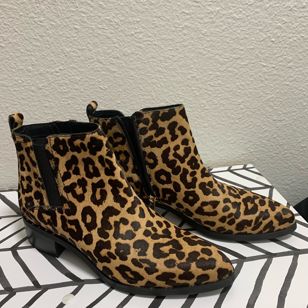 Franco Sarto Leopard Ankle Boots